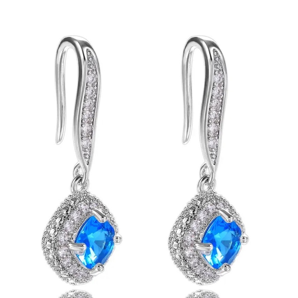 Crystal Dangle Drop Earrings - Picture 5 of 11